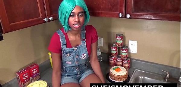  I Fucked My Attractive Ebony Step Sister Msnovember , Caught Her Cooking In The Kitchen , Made Her Suck My Dick And Get A Blowjob Cumshot On Her Cut Lips , Huge Nipples Hard And Boobs Sagging While We Fuck HD Sheisnovember